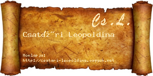 Csatári Leopoldina névjegykártya